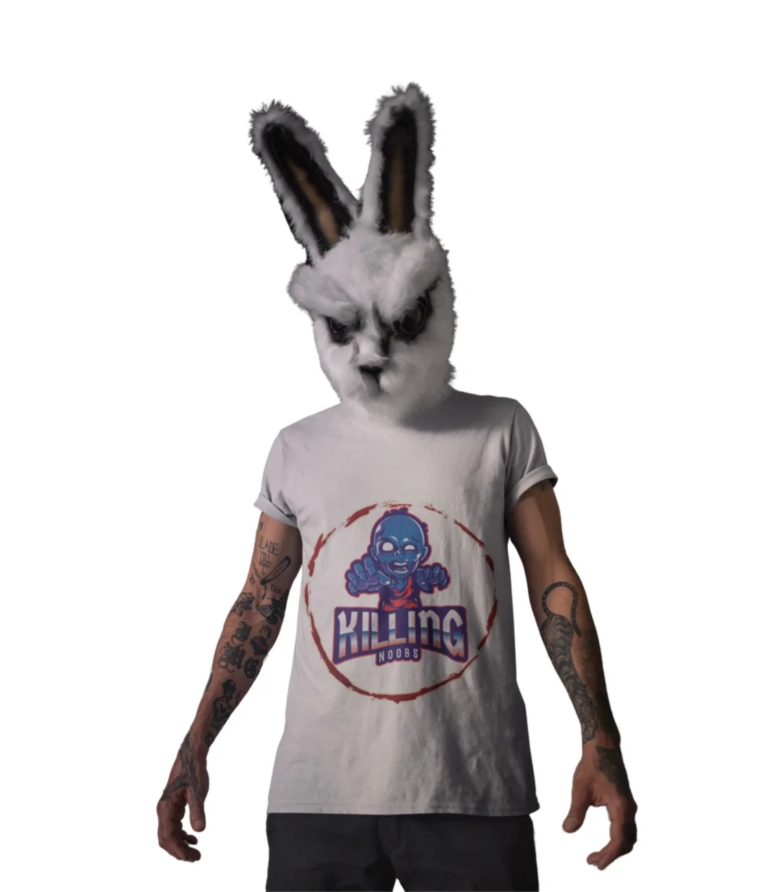 Rabbit-headed figure artwork